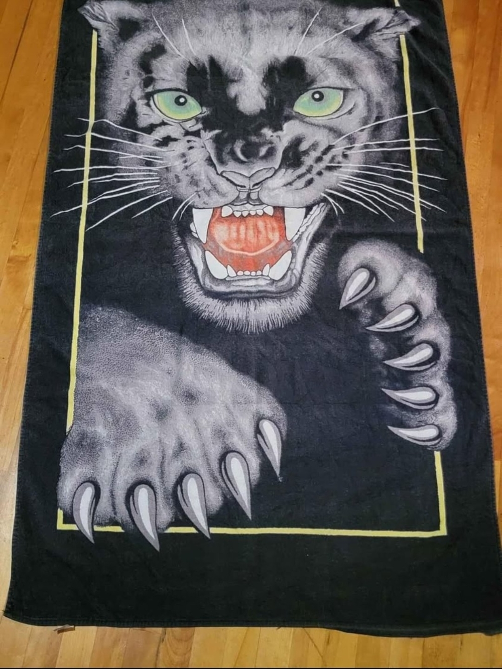 Black Panther Graphic XL Oversized Beach Towel Vintage Clean